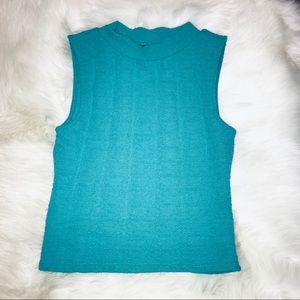 Teal Aztec print crop top